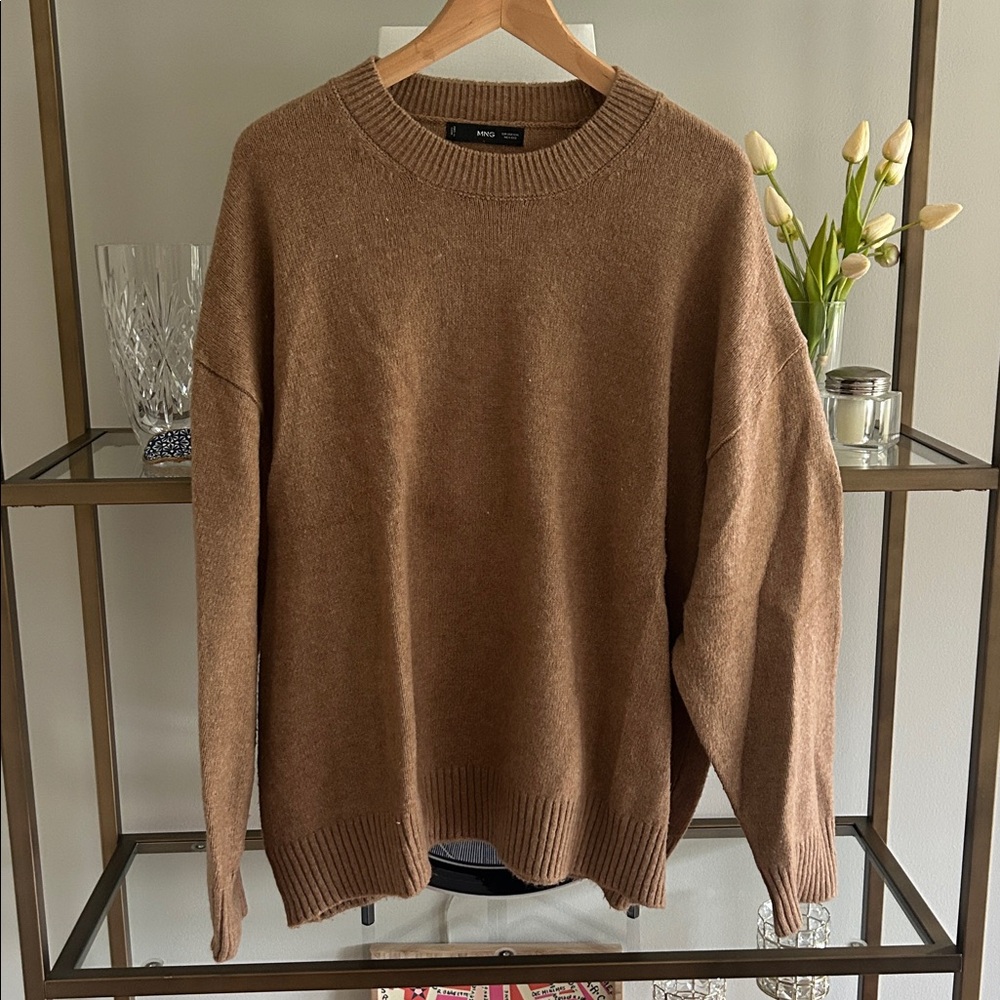 Mango Brown Knit Dolman Sweater XXL